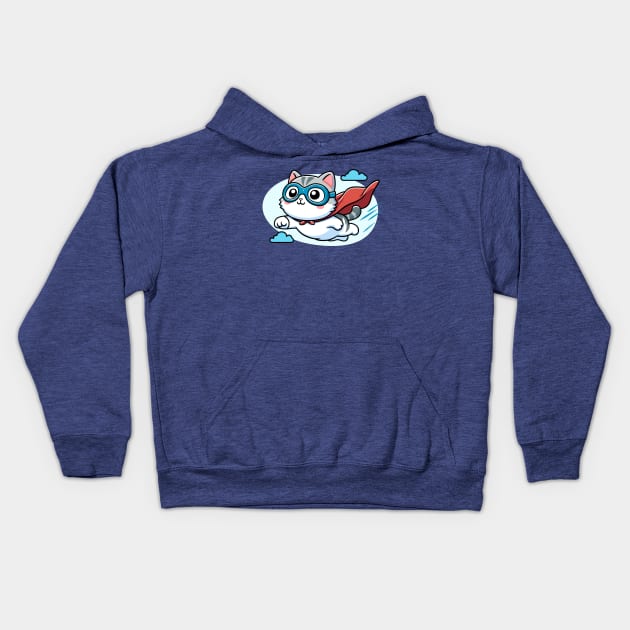 Superhero Cat Kids Hoodie by JS Arts